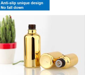 China Electroplating Essential Oil Glass Dropper Bottle 50ml Amber Tincture Bottles wholesale
