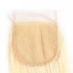 Real Brazilian Hair #613 Blonde Color Straight Swiss Lace Closure With Baby Hair