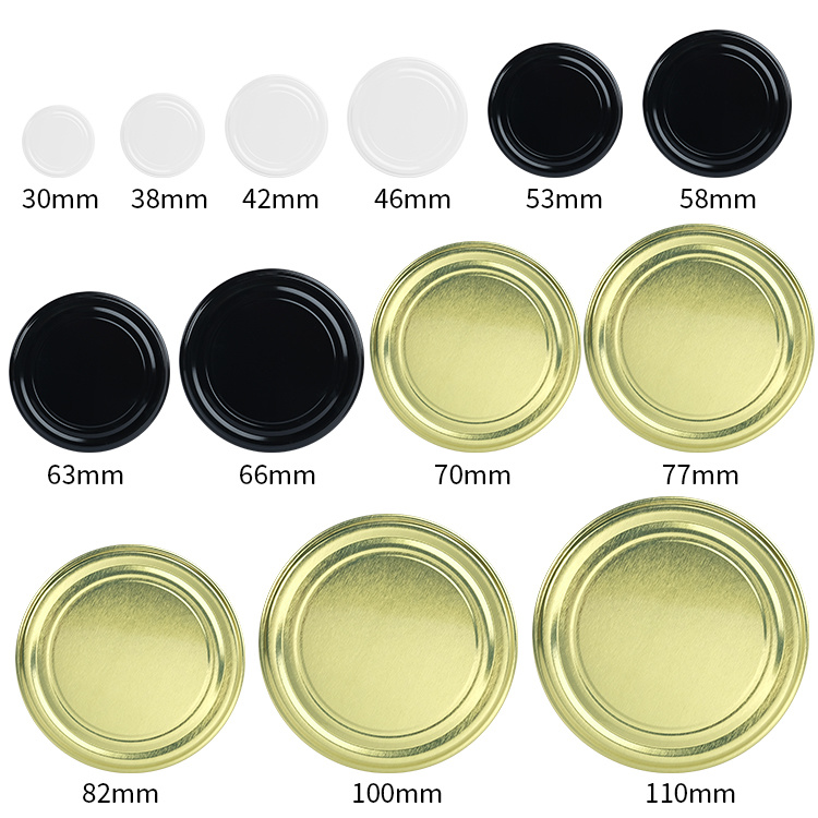 Cap Free Sample 63mm Gold Golden Metal Lug Lid