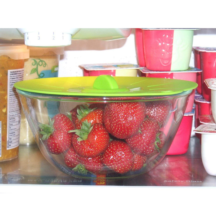 Airtight Seal Silicone Suction Lids , Silicone Lid Covers Fit Any Round Container