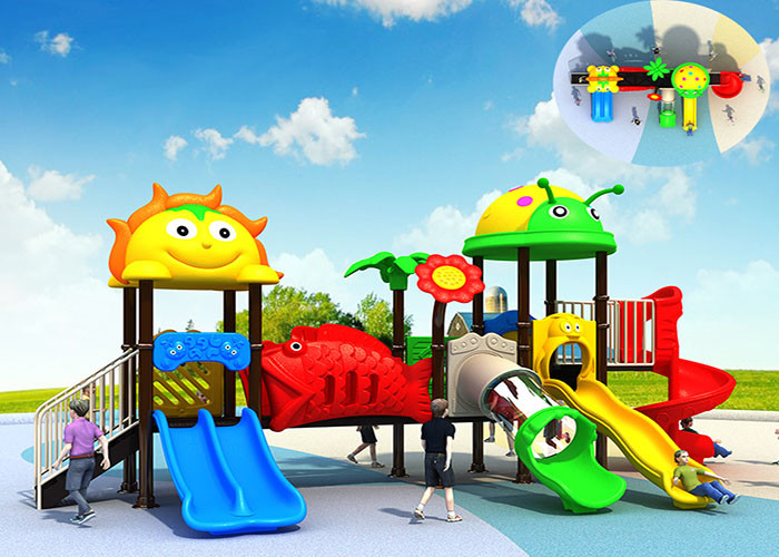 OEM Kids Plastic Playground Equipment , Skidproof Jungle Gym Outdoor Playground