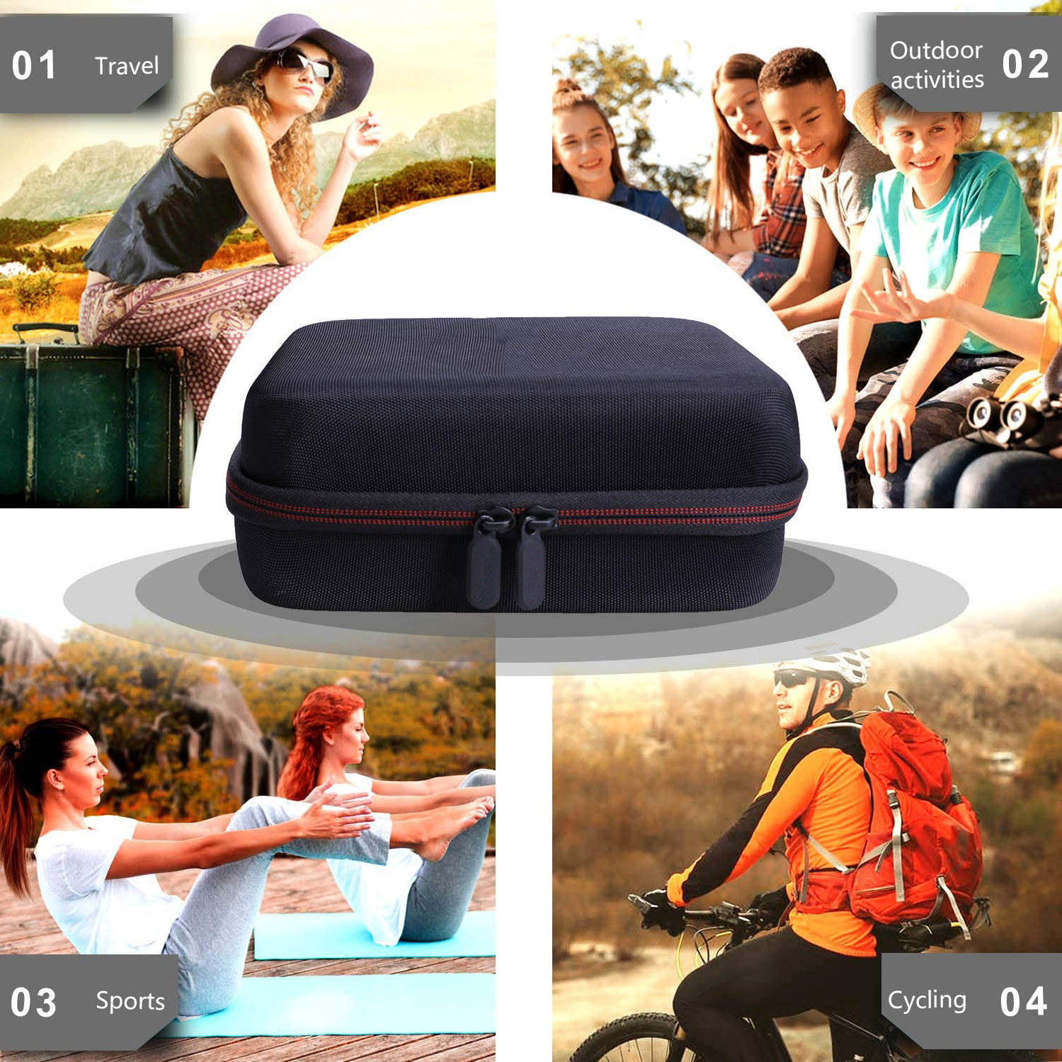 Semi Waterproof EVA Storage Case Holds 41 Batteries 0.125Kg