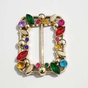 China Square Rhinestone Shoe Buckles , Acrylic Diamond Shoe Buckle Replacement Plastic wholesale