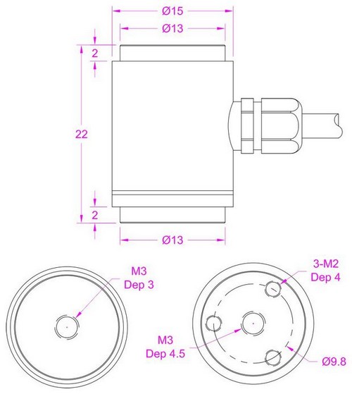 Column Type Flange Mounted Load Cell 10kg