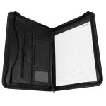 Multi Functional Custom Zippered Padfolio , Leather Business Portfolio Debossed