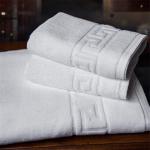 Comfort Hotel Luxury Jacquard White Bath Towel Set 100% Cotton Large Beach Towel