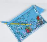 Clear Small Plastic Gift Bags , Glitter Gift Pouch Blue Star For Christmas