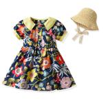 Summer Children'S Clothing Polka Dot Puff Sleeves Baby Girl Dresses With Visor