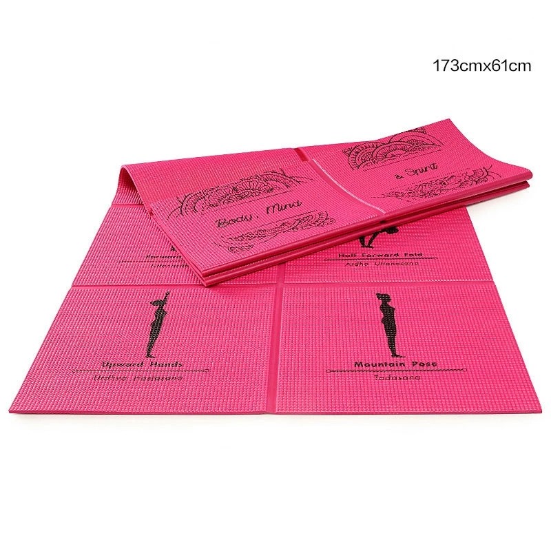 Portable Foldable Gym PVC Material 8mm Non Slip Yoga Mat For Exercise Bodybuilding