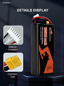China 22.2V 13500mAh Molicell P45B 6S3P RC FPV Drone Batteries for 10inch Drones in Black/Red/Blue Etc. Case Color wholesale