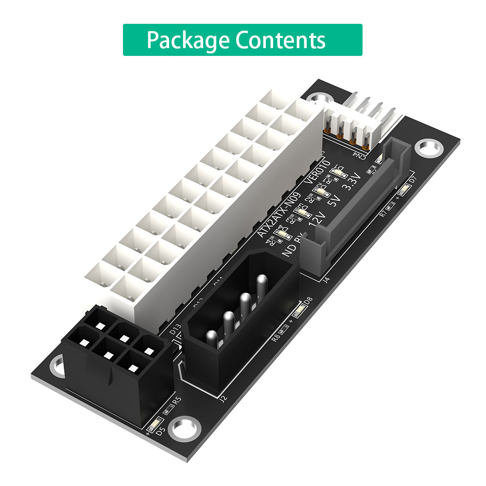 Computer Power Supply ATX 24PIN to Molex SATA 15Pin ATX 6Pin Power Connector Breakout Board