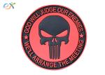Punisher Skull Logo Velcro Embossing Soft PVC Rubber For Clothes