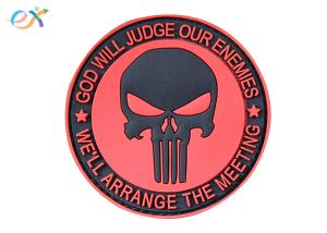 China Punisher Skull Logo Velcro Embossing Soft PVC Rubber For Clothes wholesale
