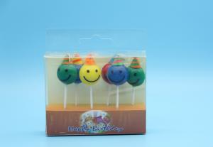 China Smiling Face Hat Shaped Cute Cake Candles For Birthday / Wedding Party wholesale