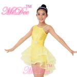 Girls Ballet Costume Front Shorter Back Longer Tulle Skirt Outfit With