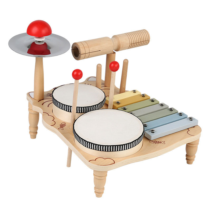 Wooden Hand Clapping Drum Puzzle Toy for Children's Music Education and Development