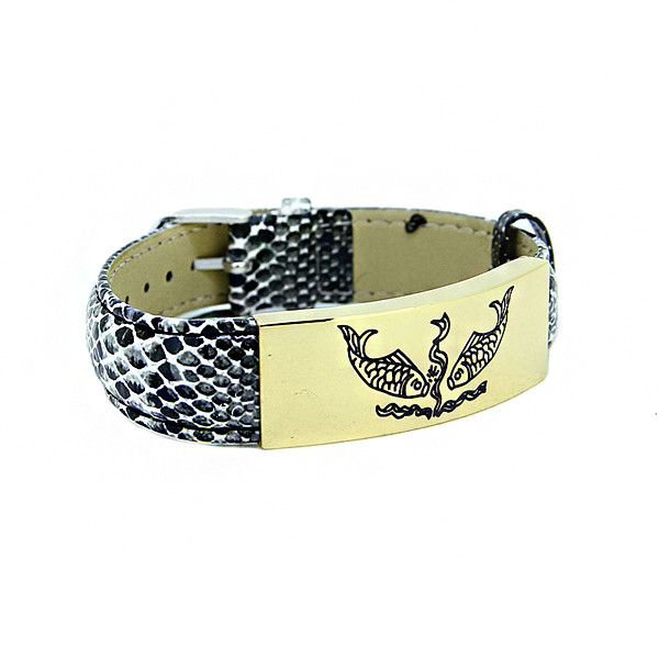 Europ American Fashion Trendy Stainless Steel Geniune PU Leather Bracelet Bangle