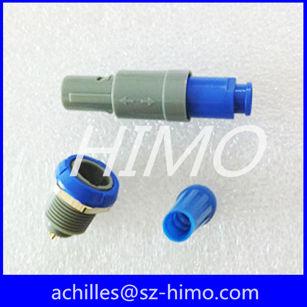factory price blue color M14 solder 1P series 6pin lemo circular plastic connector PAGPKG straight plug and fixed socket