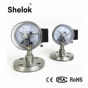 China Diaphragm seal electric contact flange type dry pressure gauge manometer wholesale