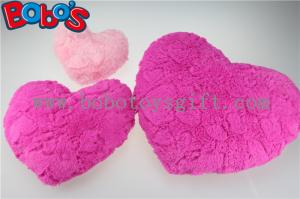 China Valentine Gift Plush Soft Heart Pillow Cushion in Pink and Hot Pink Color wholesale