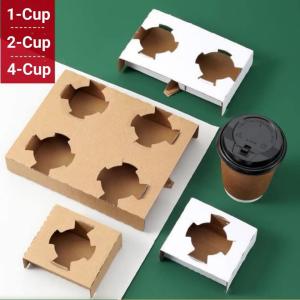 China Biodegradable Disposable 4 Cup Drink Carrier With Secure Holding wholesale