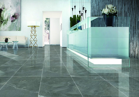 Antibacterial Marble Look Porcelain Tile 600 X1200mm For Shopping Mall