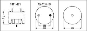 China Goodyear 1R11-171 Air Bag Bellows NO.566-22-3-057 For 8003003 wholesale