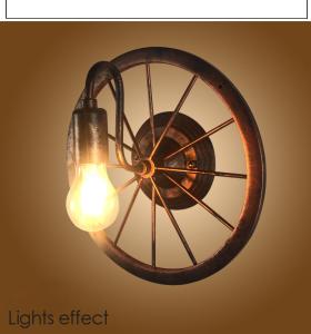 China Retro industrial restaurant bar wall Cafe corridor lamp wheel wall lamp (WH-VR-38) wholesale
