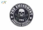 Polyester Background Material Motorcycle Leather Vest Patches Skull Shape