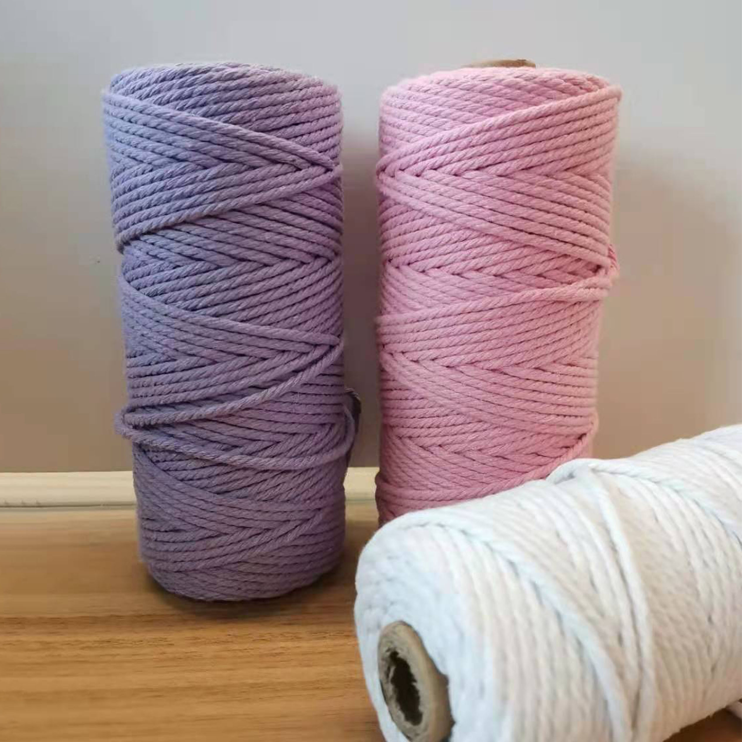 Canada 5mm Twisted Cotton Macrame Cord Made from Recycled Materials by YI LI YUAN