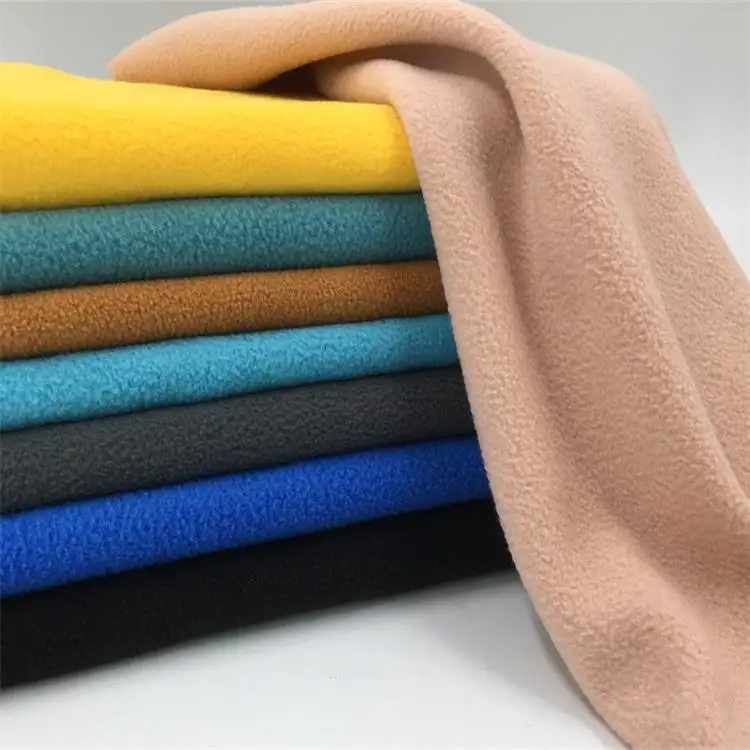 150d*144f Tricot Knitted Double Side Brushed Micro Fleece Polar Fleece Fabric For Jacket