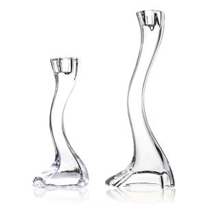 China Custom made clear crystal glass candelabra candlestick holder wholesale