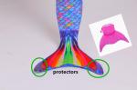 Rainbow Mermaid Swim Tails For Toddlers Ruffles Princess Designed Bikini Top
