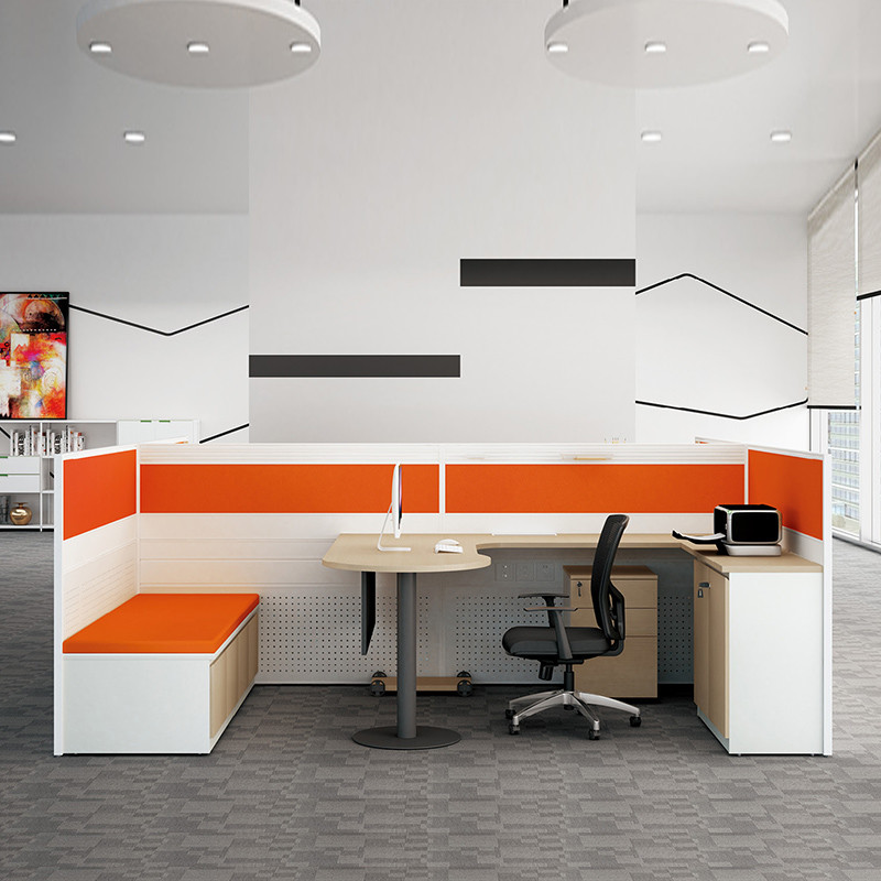 Cheap Orange Office Workstation Price Modular 2 4 6 People Office Workstations Desk