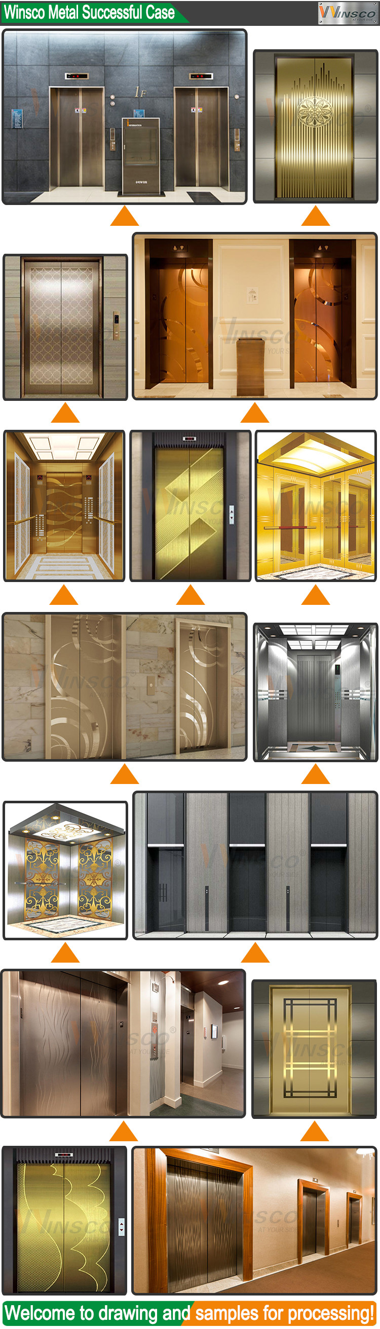 0.3-3mm Elevator Stainless Steel Sheet JIS Standard Bronze Coating Mirror Finish Etched