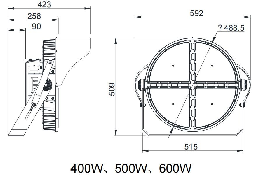 500w 30m high mast lighting stadium flood emergency lighting lamp waterproof lighting for wall yard street