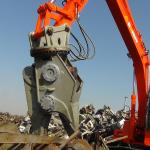 Black Durable Excavator Hydraulic Shear Attachment For CAT VOLOV KOBELCO