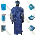 510k En13795 Disposable Reinforced Surgical Gown Velcro On The Neck