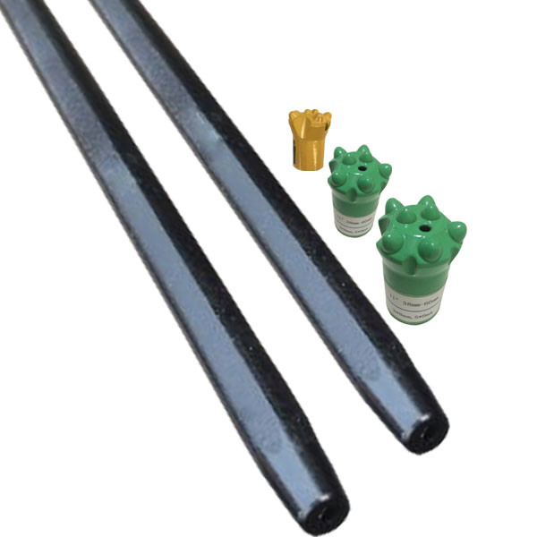7° Hex Tapered Rod Wear Resistance For Mining Industry , Shank 22x108mm / 25x159mm