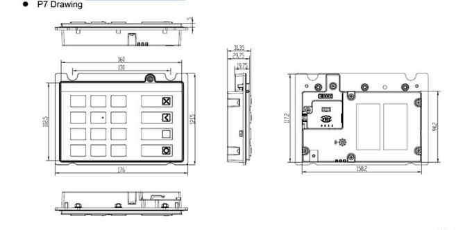 Stainless Steel Atm Pin Keypad , Encrypted Wired Keyboard With Embedded Security Chip