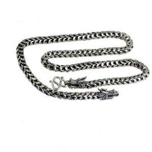 China Mens Retro Vintage Dragon Sterling Silver Chain Necklace 24 inches (041558) wholesale
