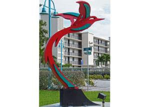 China Custom Modern Painted Public Art Stainless Steel Flying Bird Sculpture wholesale