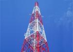 Q235B / Q345B Steel Electric Power Line Towers , Painted Communication Tower