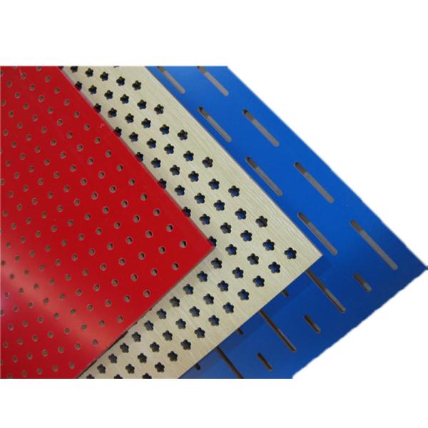 Melamine Surface Perforated Wood Acoustic Panels Polyester Fiber Hotel Acoustic