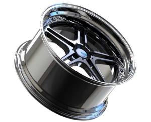 China Gloss Black Deep Dish Alloy Wheels 24 Inch ET50 5x112 PCD wholesale