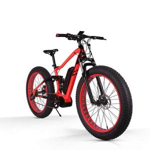 China Bafang Full Suspension Mid Drive Ebike Fat Tire Snow Bike 48v 1000w 13Ah wholesale