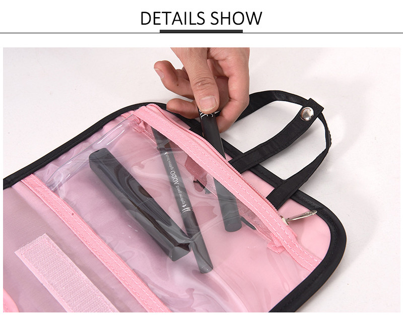 Portable Large Capacity Two Color Cosmetic Travel Makeup Bags