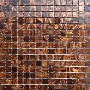 China Waterproof Gold Line Series Glass Mosaic Tile For Bar / Countertop wholesale