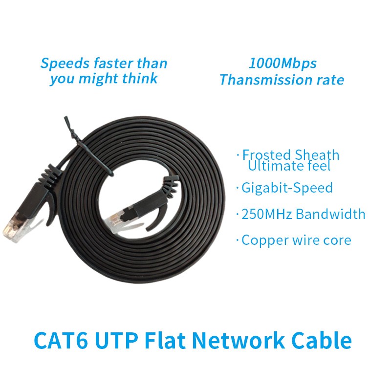 Flat CAT7 Sstp Patch Cord Cable CAT 7 With Gold Plated RJ45 Connector