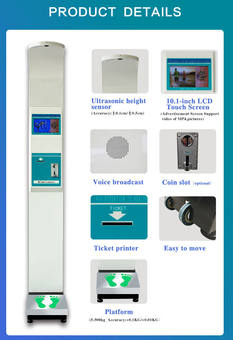 Ultrasonic Height Weight Measurement Physical Examination Scale High Accuracy